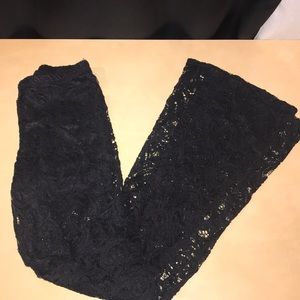 high waisted bootcut lace pants